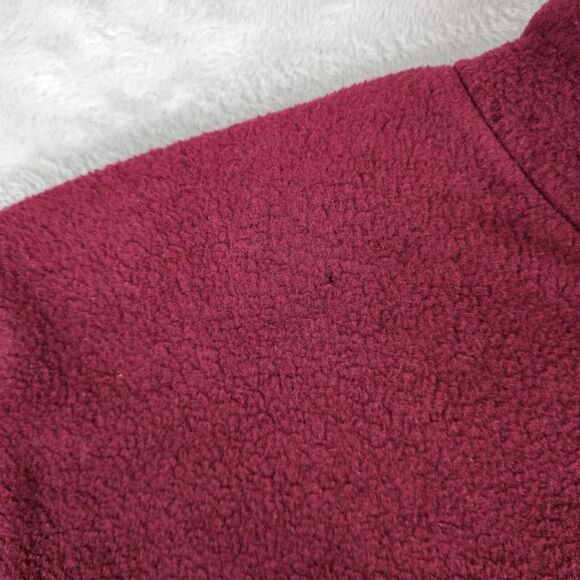 Divots Green Meadows Golf 1/2 Zip Pullover Sweater Mens XL Burgundy Polar Fleece - Picture 4 of 10